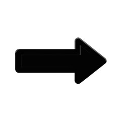 Icono de flecha negra apuntando hacia la derecha con un sutil efecto de relieve sobre un fondo blanco para dise&ntilde;o gr&aacute;fico y navegaci&oacute;n web.