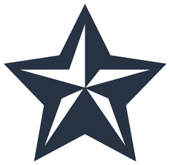 Obraz premium Simple Five Point Star in Dark Blue Isolated Design Element for Decoration and Graphics