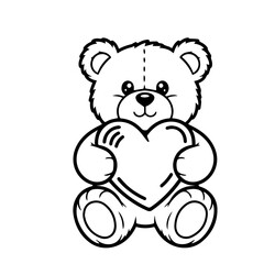 Fototapeta premium Teddy Bear Holding Heart Valentine Illustration