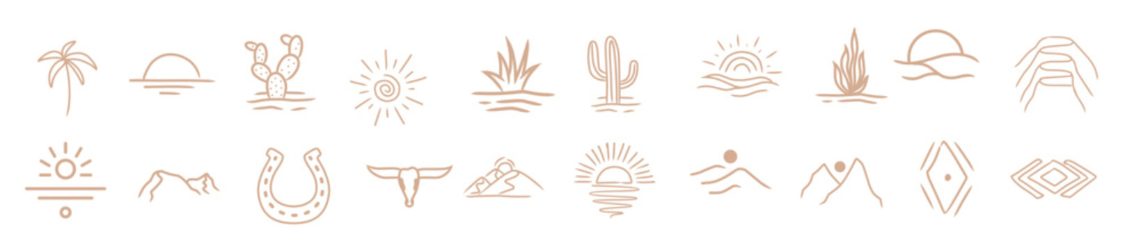  desert handrawn element set