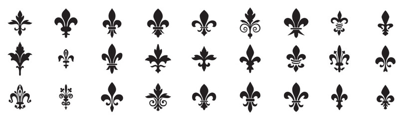 Fleur de lys icons set. Heraldic symbol © Jamal