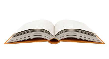 Fototapeta premium Open Lined Notebook with Orange Cover