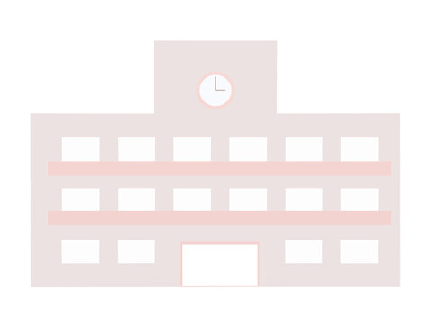 ナチュラルカラー学校校舎アイコンイラスト素材
