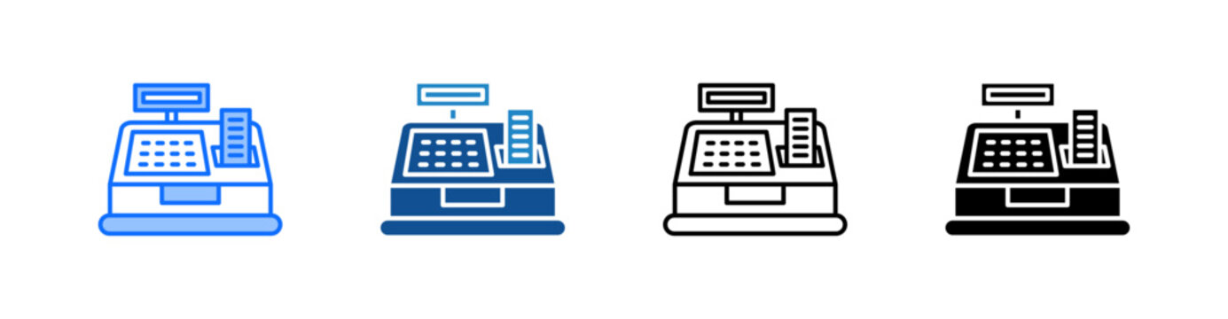 Cash Register Multiple Style Icon Set 