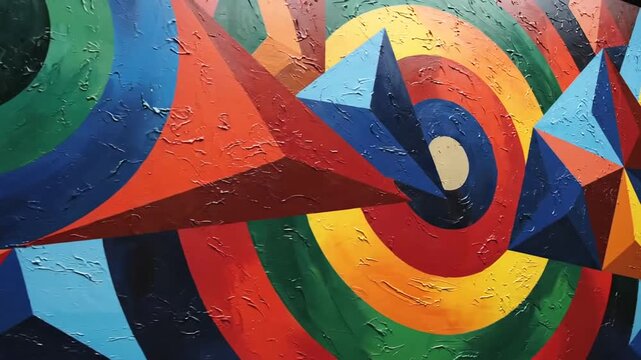 Vibrant Abstract Art with Geometric Shapes.
