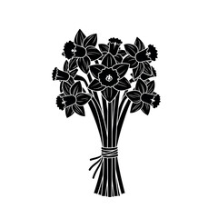 Obraz premium Daffodil bouquet silhouette illustration.