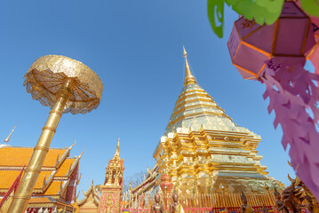 tourist attractions of interest, The most beautiful Viewpoint Wat phra that doi suthep ,Buddhist temple in chiang mai, Thailand 