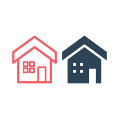 Fototapeta premium Home icons set. Minimal home web homepage symbol vector website sign.
