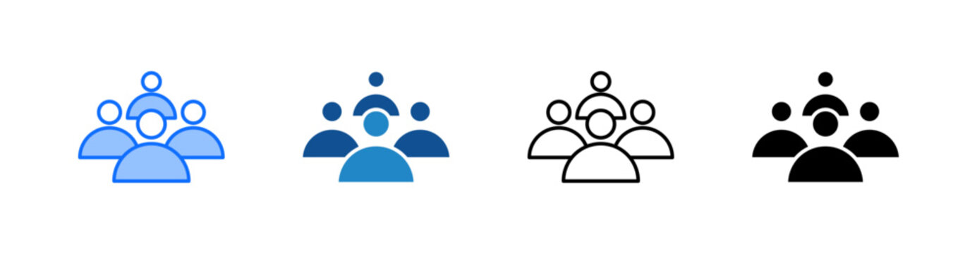 People Multiple Style Icon Set 