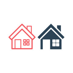 Home icons set. Minimal home web homepage symbol vector website sign.