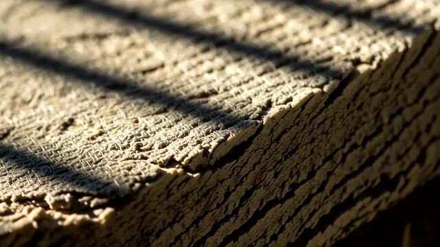 Close up of wooden planks with shadows.