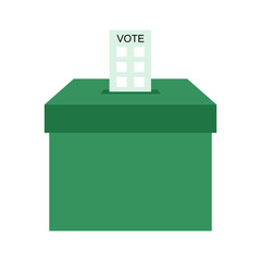 Ballot box for casting votes in the election of a leader.