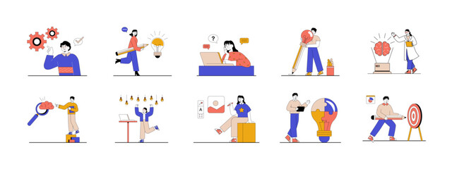 Fototapeta premium Set of 10 ideas illustrations packs. Flat vector concepts.