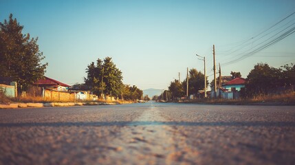 Empty Street in a Rural Town