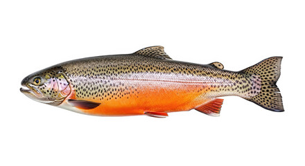 Obraz premium Vibrant Rainbow Trout Fish Isolated On Black Background