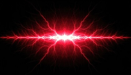 Fototapeta premium A striking red lightning bolt, perfect for representing energy and power