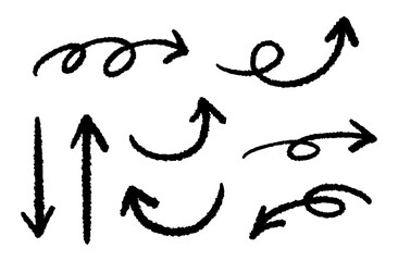 ペンの手書きの矢印セット_黒