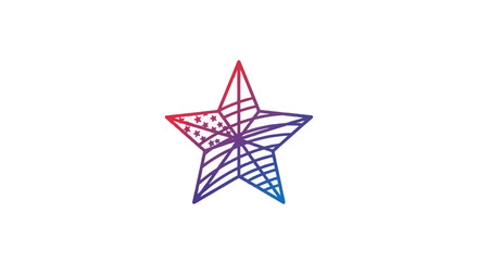 Obraz premium Stylized American flag star icon with red blue gradient symbolizing national pride and freedom