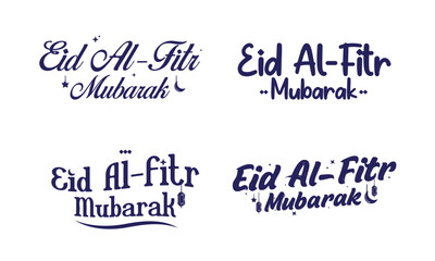 Fototapeta premium Eid fitr calligraphy collection set package designs