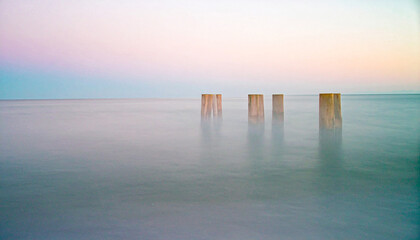 foggy pastels including mist grey, cloud peach, and pale lavender arranged as vertical