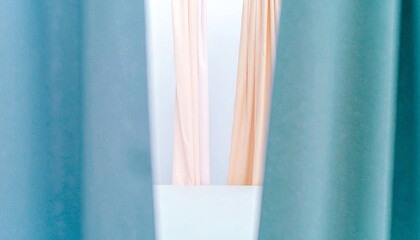 foggy pastels including mist grey, cloud peach, and pale lavender arranged as vertical