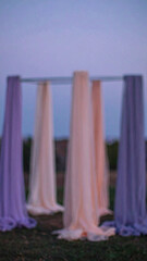 foggy pastels including mist grey, cloud peach, and pale lavender arranged as vertical