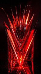 crimson, alloy red, molten ruby tones arranged as vertical electric geometric sparks