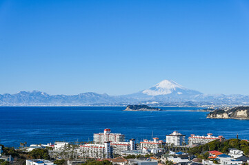 Obraz premium 日本の富士山と江ノ島