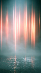 crimson, alloy red, molten ruby tones arranged as vertical electric geometric sparks