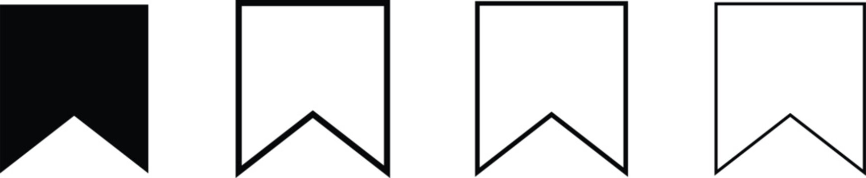 Bookmark Ribbon Icons Vector Set &ndash; Page Marker and Label Symbols