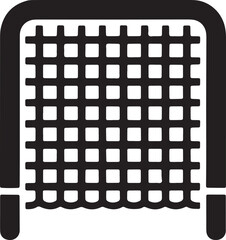 Soccer goal net frame icon representing football stadium equipment and sporting match elements