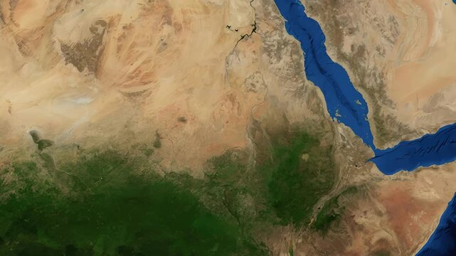 Satellite Map Zoom Animation From World View To Khartoum Sudan