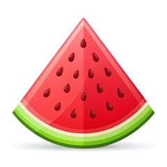 Juicy slice of ripe watermelon on a white background