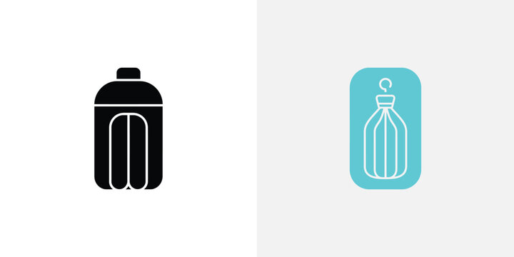 Black and blue aerosol spray can