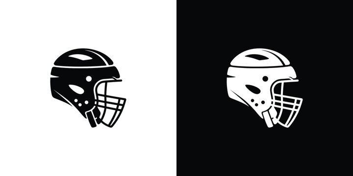 Black and White Football Helmets Side by Side sports equipment