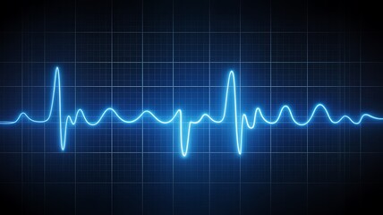 Graphic representation of a heartbeat monitor displaying an electrocardiogram tracing