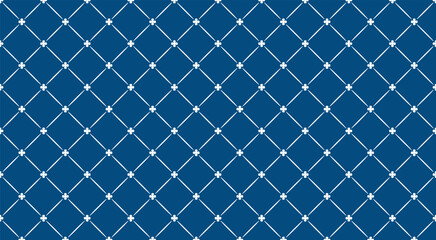 Silhouette of intersecting lines and dots on blue background pattern