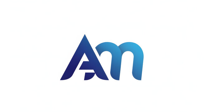 Modern blue gradient logo design with letter Am