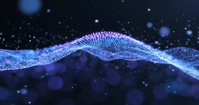 Abstract visualization of flowing digital waves in vibrant colors against a dark background