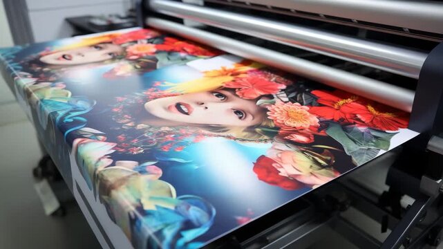 Laser printer printing colorful graphics