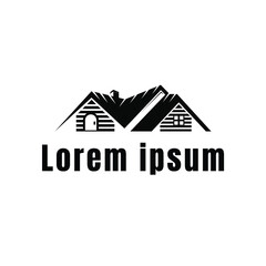 Minimalist Real Estate Roof Logo - Modern Cabin and Home Architecture Icon