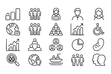 Community and collaboration minimalist pictograms