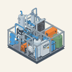 Obraz premium Industrial Equipment and Machinery in Metal Frame.