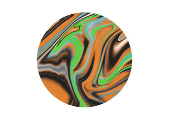 Psychedelic Swirling Marble Texture Circle Digital Art Isolated Design