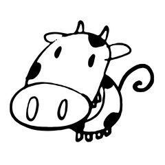 Naklejka premium cow cartoon coloring page