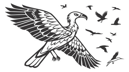 Fototapeta premium Collection of 40 unique bird icons in various styles and poses, vector art