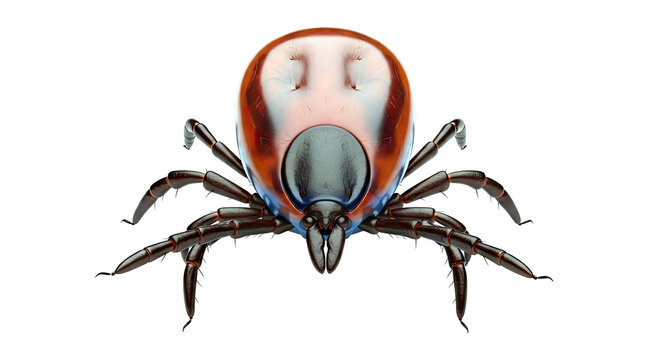 Close-up 3D rendering of a tick