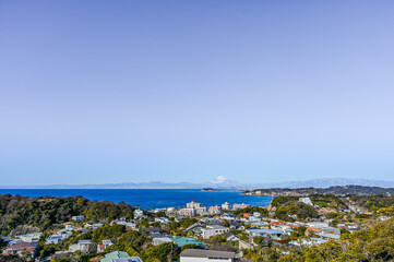 日本の富士山と江ノ島