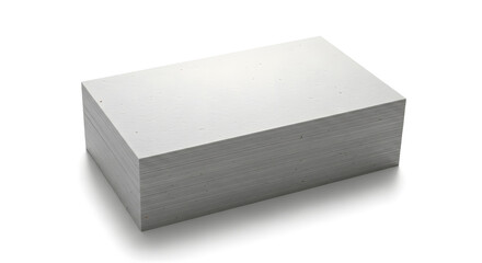 Fototapeta premium A stack of blank white business cards or paper sheets on a white background.