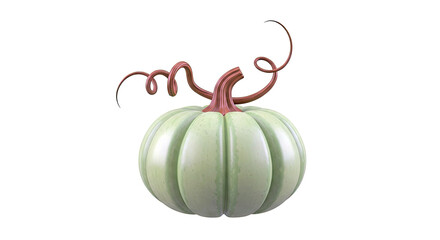 Green Pumpkin with Swirling Vine